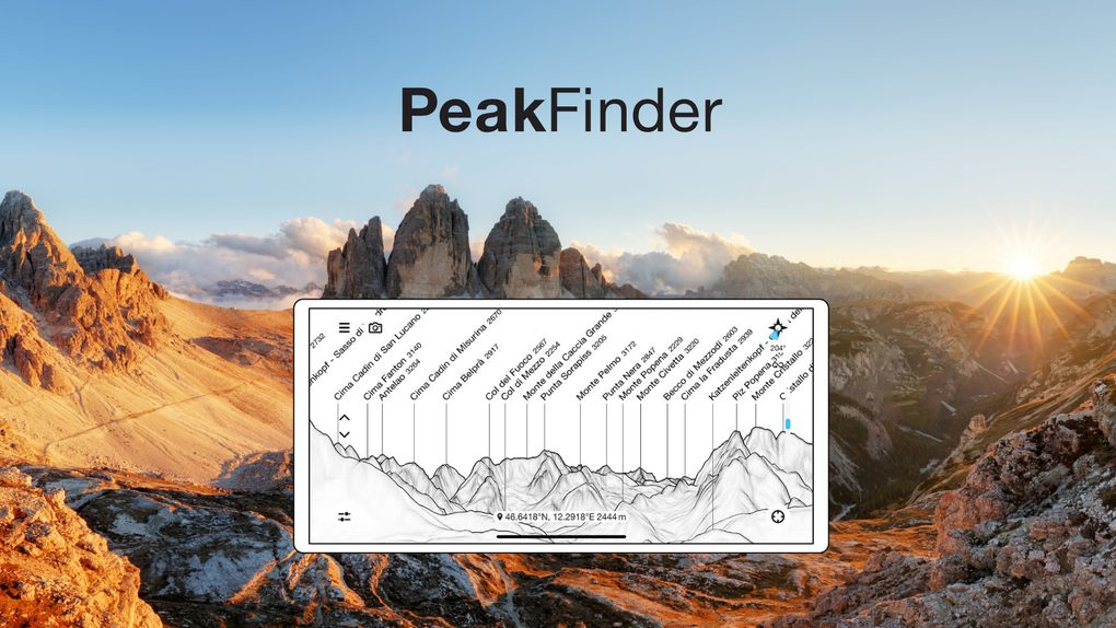 l'application Peakfinder pour trouver le coucher de soleil